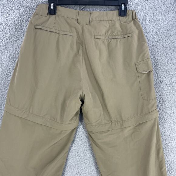 LL Bean Pants Convertible Zip Off Shorts Womens M Tan Nylon Hiking Outdoor Cargo - Picture 11 of 12